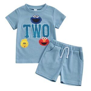 Sesame Street Second Birthday Matching Short Set